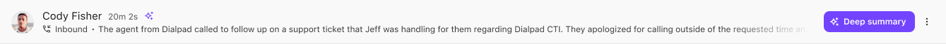 Ai Recap with an option to generate a Deep Summary.
